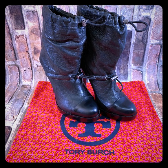 Tory Burch Shoes - Tory Burch Trisha Drawstring Ankle Booties EUC 9.5